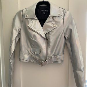 holographic faux leather noto jacket